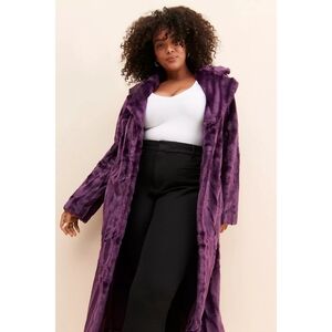 Unreal Fur‎ Anthropologie Faux Fur Underground Coat Purple Women's Medium